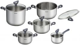 Набір посуду Tefal Daily Cook, 10предметів, нержавіюча сталь, бакеліт, скло