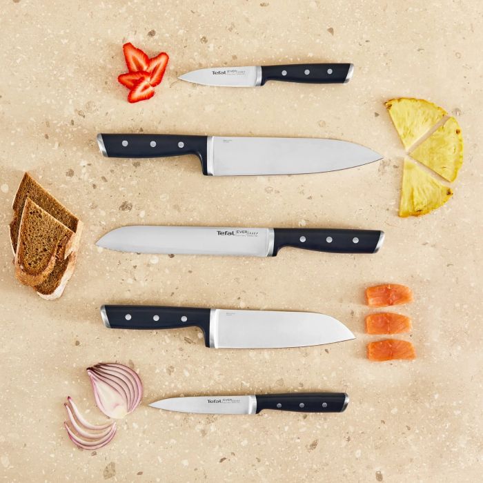 Набір ножів Tefal Ever Sharp Pro, 6 предметів, нержавіюча сталь, бакеліт, чорний