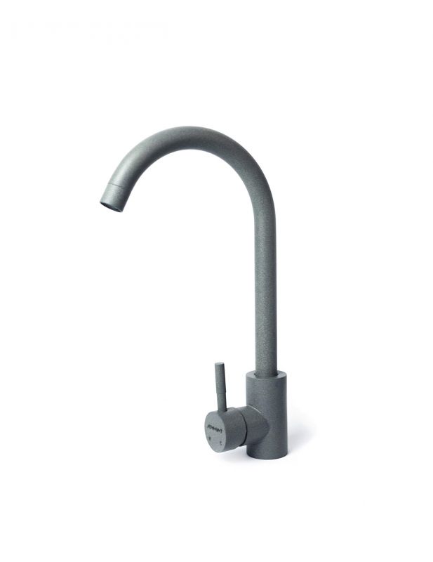 Набір кухонний Adamant Univer, штучний камінь, квадрат, без крила, 560х500х200мм, чаша - 1, врізна, сірий + змішувач + дозатор + ополіскувач склянок + коландер