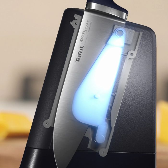 Кухонний ніж шеф-кухаря Tefal EverSharp, 2предмети, 16.5см, нержавіюча сталь, бакеліт, чорний