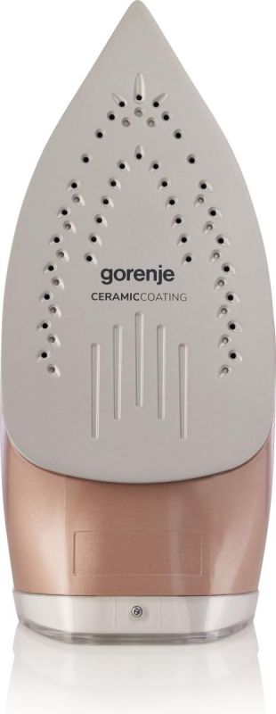 Праска Gorenje, 3200Вт, 420мл, паровий удар-250гр, верт. відпарювання, антинакип, автовідключення, керам. підошва, бронзово-білий