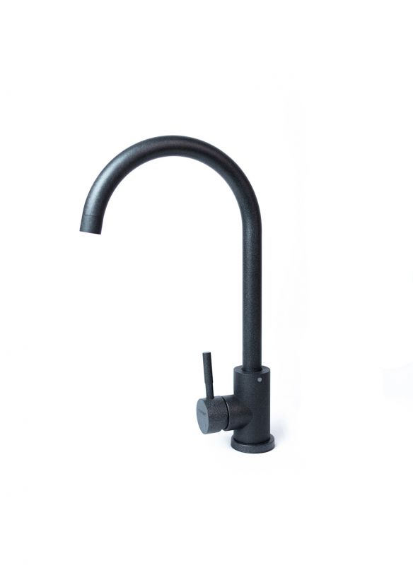 Набір кухонний Adamant Horizon, штучний камінь, прямокут., з крилом, 780х495х230мм, чаша - 1, врізна, графіт + змішувач та дозатор