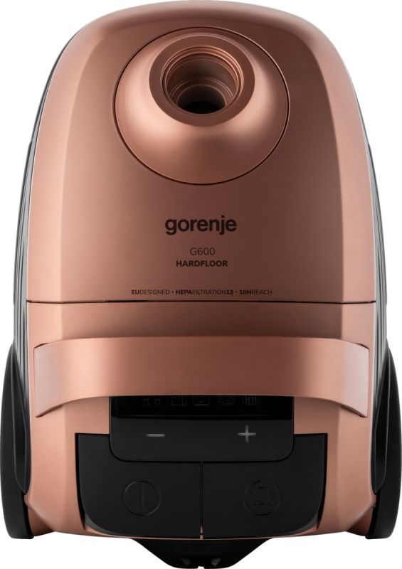 Пилосос Gorenje мішковий, 850Вт, конт пил -3л, HEPA, телескоп трубка, бронзовий
