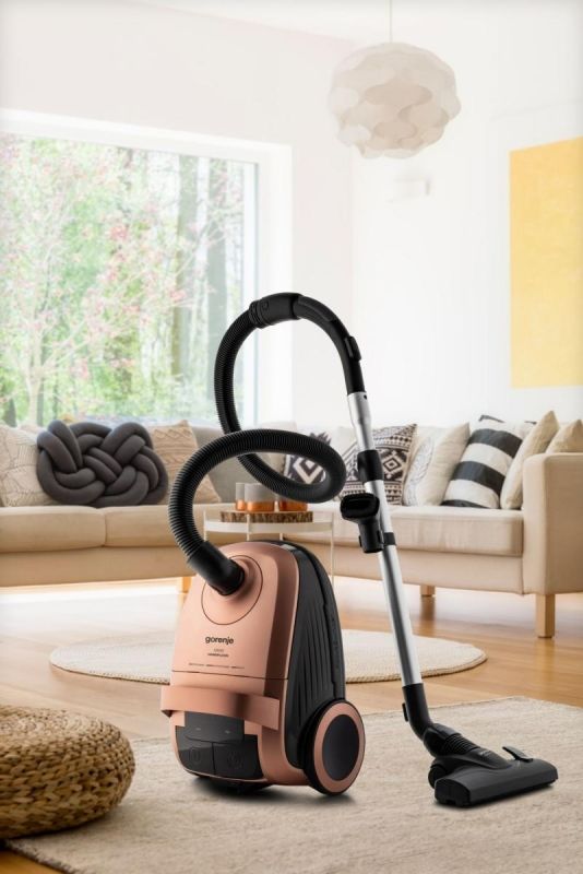 Пилосос Gorenje мішковий, 850Вт, конт пил -3л, HEPA, телескоп трубка, бронзовий