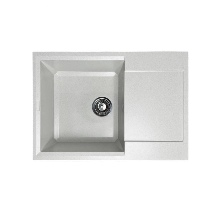 Набір кухонний Adamant Horizon Medium, штучний камінь, прямокут., з крилом, 700х500х230мм, чаша - 1, врізна, Old stone + змішувач та дозатор