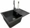 Набір кухонний Adamant Horizon Medium, штучний камінь, прямокут., з крилом, 700х500х230мм, чаша - 1, врізна, графіт + змішувач та дозатор