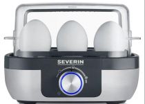 Яйцеварка Severin 420Вт, механічне керування, на 6 яєць, звуков., сигнал, пластик, сіро-чорний
