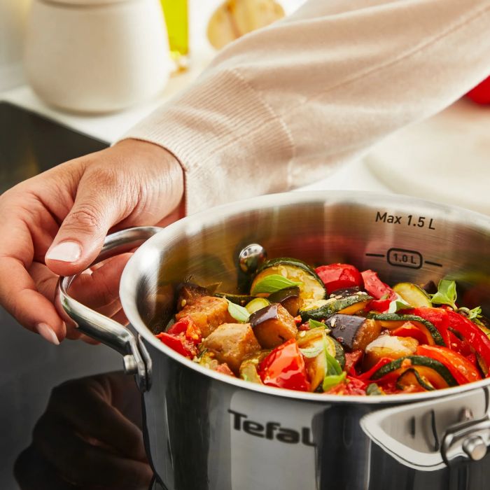 Каструля Tefal Minis, з кришкою,1.5 л, нержавіюча сталь, скло