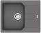 Мийка кухонна Franke City, фраграніт, прямокутник, з крилом, 620х500х190мм, чаша - 1, врізна, оборотна, UCG 611-62, сірий камінь