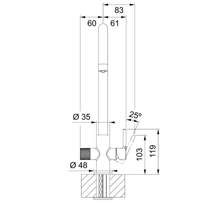 Змішувач для кухні Franke Lina J Clear Water 2.0, довж.виливу - 212 мм, поворотний, 1+1 фільтр, чорний матовий