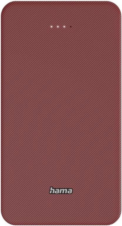 Акумулятор портативний літій-іонний Power Bank Hama 20000 мА·год, USB-C, USB-A, red