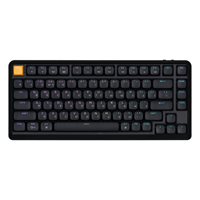 Клавіатура механічна Keychron J1 82Key, K pro Red, WL/BT/USB-A, QMK, Hot-swap, EN/UKR, RGB, чорний