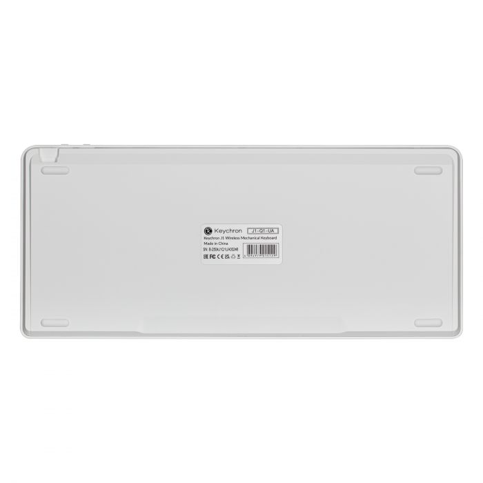 Клавіатура механічна Keychron J1 82Key, K pro Red, WL/BT/USB-A, QMK, Hot-swap, EN/UKR, RGB, білий