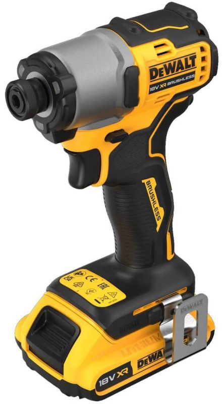 Шурупокрут ударний акумуляторний DeWalt XR Li-Ion PowerStack 18В 1х1.7А·год 192Нм 3200об/хв 4200уд/хв кейс 0.88кг без ЗП
