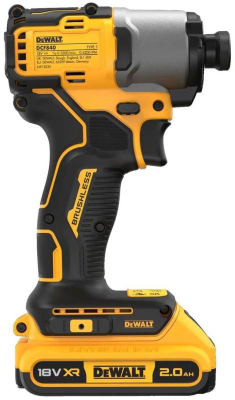 Шурупокрут ударний акумуляторний DeWalt XR Li-Ion PowerStack 18В 1х1.7А·год 192Нм 3200об/хв 4200уд/хв кейс 0.88кг без ЗП