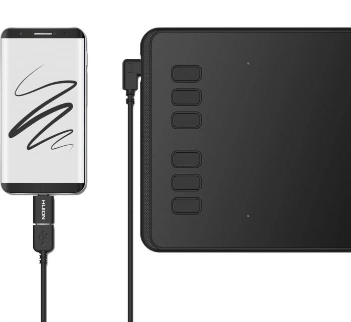 Графічний планшет Huion 6.3"x3.9" H640P, microUSB, чорний