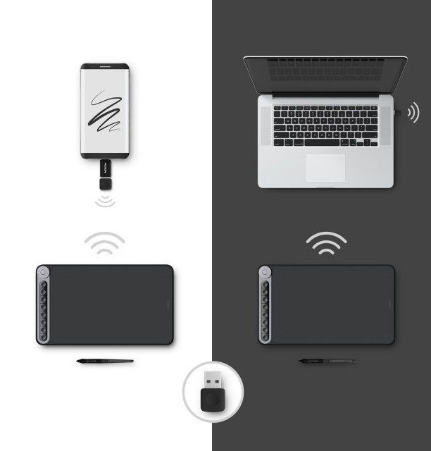 Графічний планшет Huion 10.5"x6.5" Q620M, USB-C, чорний