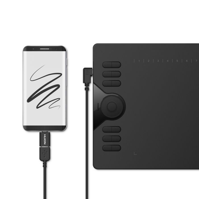 Графічний планшет Huion 10"x6.25" HS610, microUSB, чорний