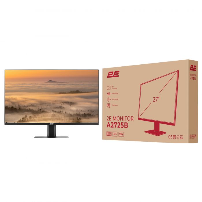 Монітор 2E 27" A2725B D-Sub, HDMI, VA, 100Hz