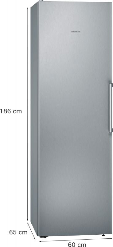 Холодильна камера Siemens, 186x60x65, 346л, 1дв., E, ST, нерж