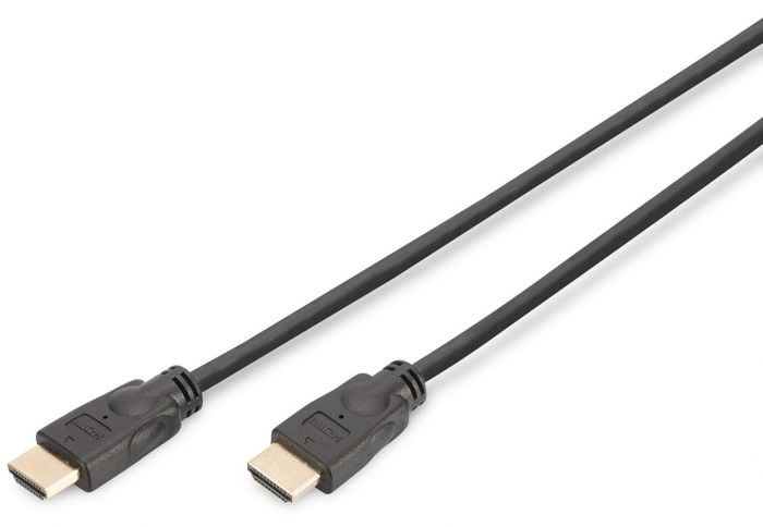 Кабель DIGITUS HDMI (M/M), 4K@60Гц, Ultra HD, Premium, тип A, w/Ethernet, золото, 5м, чорний