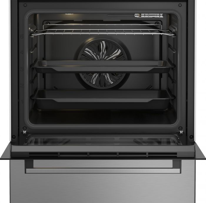 Плита Beko електрична склокерамічна, 66л, 60x60см, дисплей, конвекція, нерж