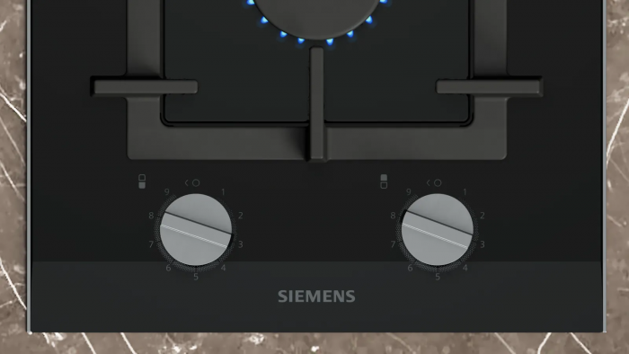 Варильна поверхня SIEMENS газова на склі, 30см, Доміно, чорний