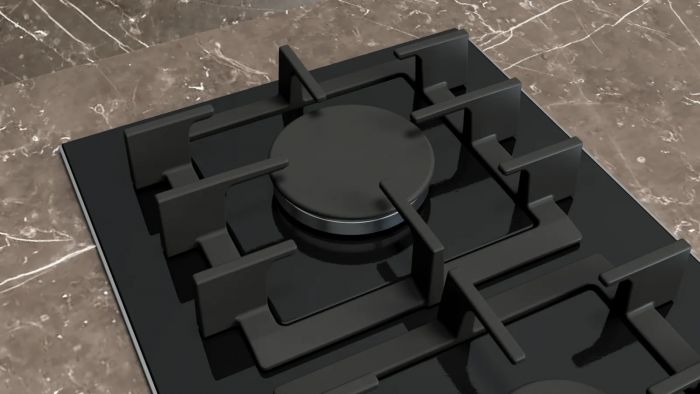 Варильна поверхня SIEMENS газова на склі, 30см, Доміно, чорний