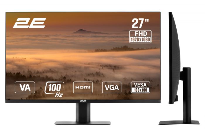 Монітор 2E 27" A2725B D-Sub, HDMI, VA, 100Hz