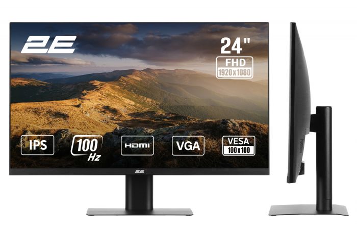 Монітор 2E 23.8" F2425B D-Sub, HDMI, IPS, 100Hz