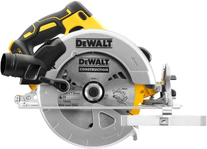 Пила дискова акмуляторна DeWalt 18В XR 184х16мм 5500об/хв 3.6кг без АКБ та ЗП