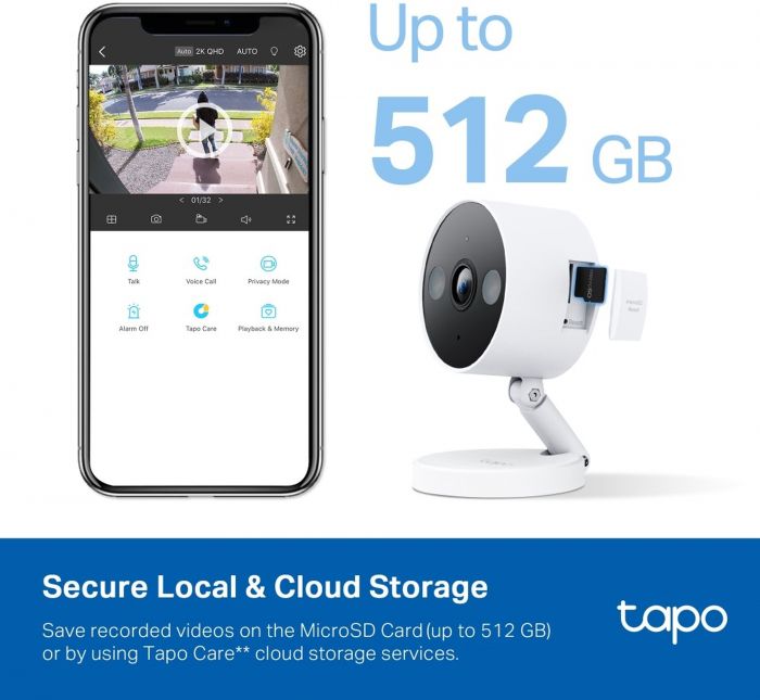 IP-Камера TP-LINK Tapo C120 2K N300 microSD motion detection