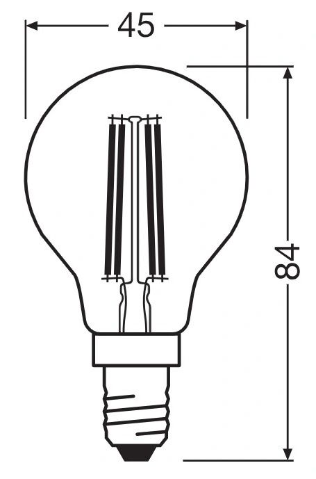 Лампа OSRAM LED E14 3.4Вт 4000K 470Лм P45 філаментна