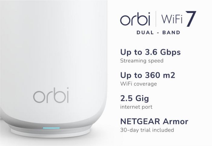 Система WiFi-Mesh NETGEAR Orbi RBE373 BE5000, 3мод, білий