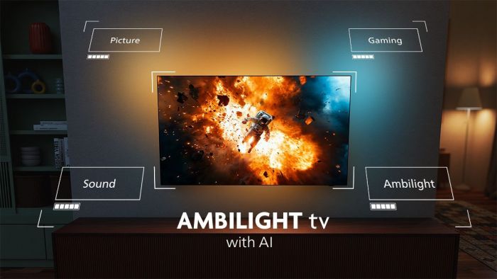 Телевізор 65" Philips OLED+ 4K 144Hz Smart Google TV Black Ambilight Bowers & Wilkins sound