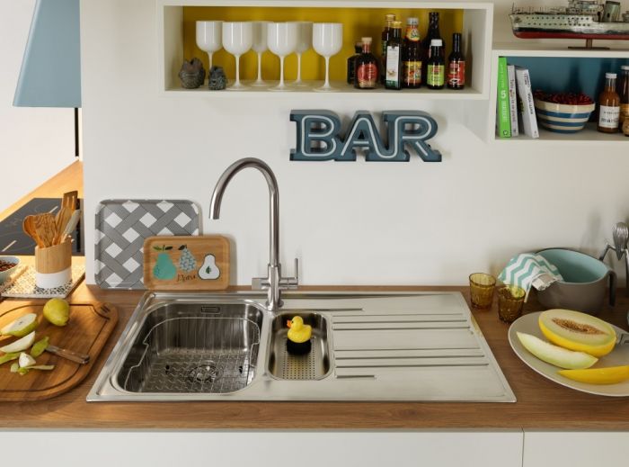 Змішувач для кухні Franke Lina J Clear Water 2.0, довж.виливу - 216 мм, поворотний, 1+1 фільтр, хром