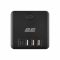 Адаптер мережевий 2E 3xТипF, 16A, 2xUSB-A, 1x USB-C фільтр, чорний