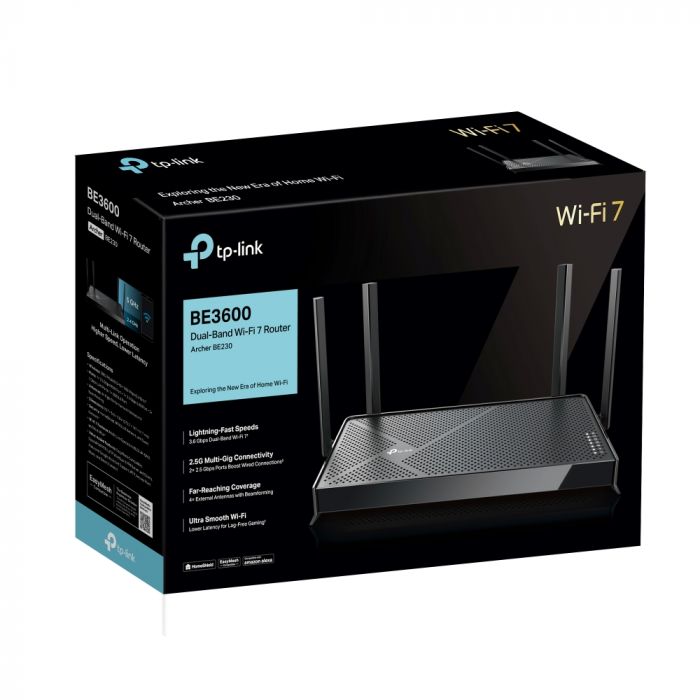 Маршрутизатор TP-LINK Archer BE230 BE3600, 3xGE LAN, 2.5xGE LAN, 2.5xGE WAN, 1xUSB3.0 MESH