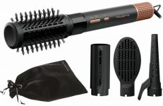 Фен-щітка Rowenta Air Shape, 1300Вт, 3 режими, іоніз-я, хол. обдув, 4 насадки, кераміка, чорно-золотий