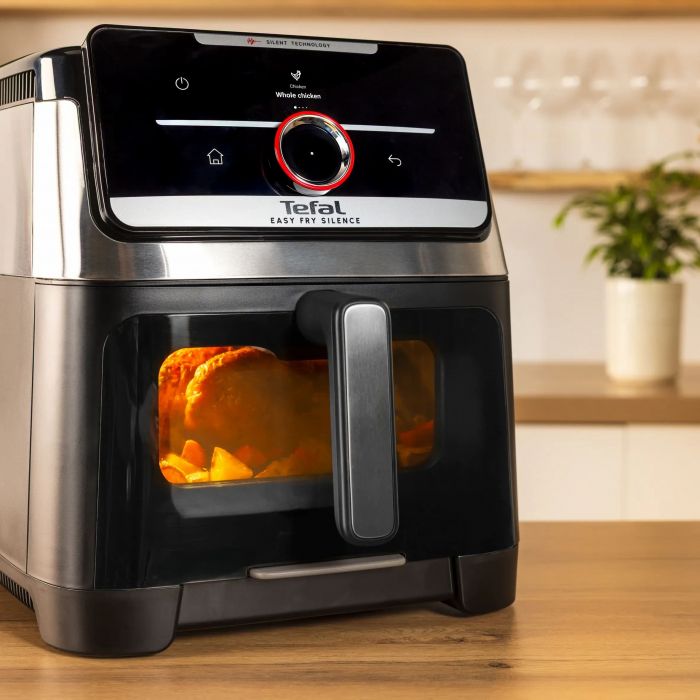 Мультипіч Tefal Easy Fry Silence XXL Smart Vision, 1800Вт, чаша-7л, сенсорне керув., 55 програм, з віконцем, пластик, нерж. сталь-чорний