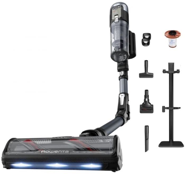 Пилосос Rowenta безпровідний X-Force Flex 16.60 Animal, 315Вт, вологе прибирання, конт пил -0.65л, автон. робота до 120хв, HEF system 99,9%, чорно-сірий