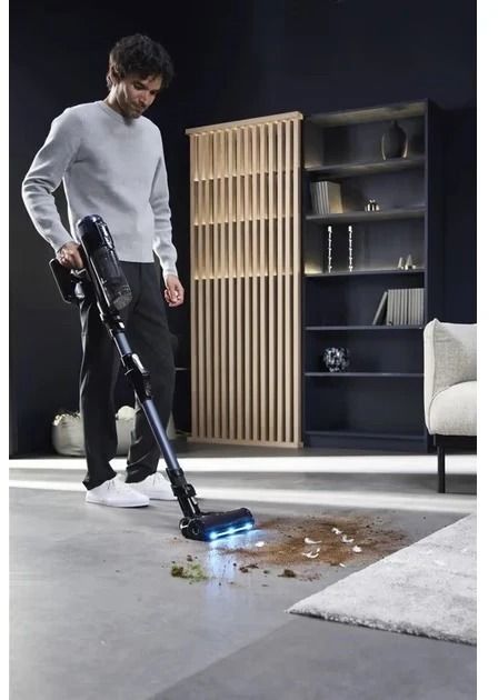 Пилосос Rowenta безпровідний X-Force Flex 16.60 Animal, 315Вт, вологе прибирання, конт пил -0.65л, автон. робота до 120хв, HEF system 99,9%, чорно-сірий