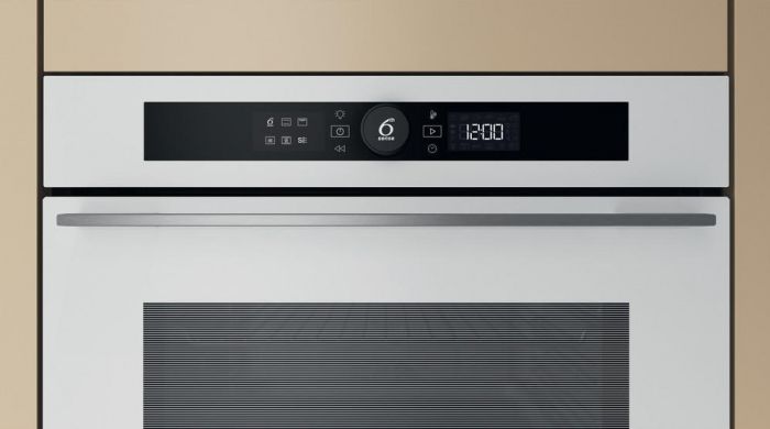 Духова шафа Whirlpool електрична, 73л, A+, дисплей, конвекція, піроліз, телескопічні напрямні, білий