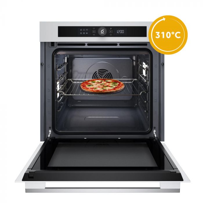 Духова шафа Whirlpool електрична, 73л, A+, дисплей, конвекція, піроліз, телескопічні напрямні, білий