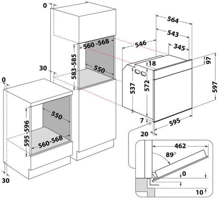 Духова шафа Whirlpool електрична, 73л, A+, дисплей, конвекція, телескопічні напрямні, чорний