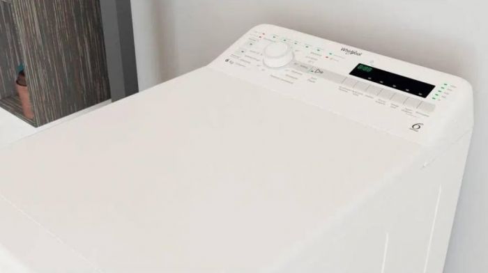Пральна машина Whirlpool вертикальна, 6кг, 1000, C, 60см, дисплей, білий