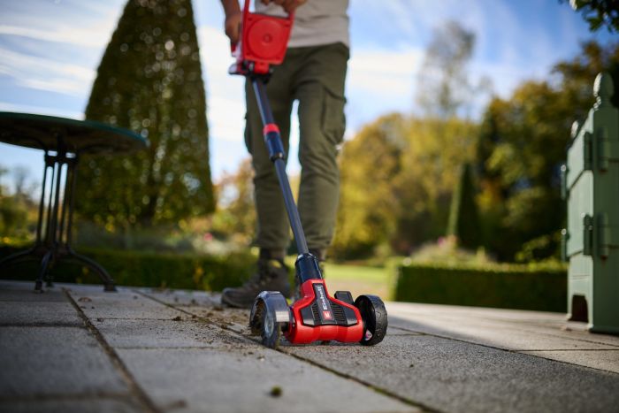 Очищувач швів плитки Einhell Expert GE-CC 18/110 Li E-Solo 18В 1150-1500об/хв щітка 110мм телескопічна штанга 1.53кг без АКБ та ЗП