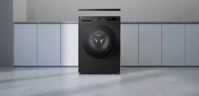 Пральна машина LG фронтальна, 9кг, 1400, A, 55см, дисплей, пара, інвертор, чорний