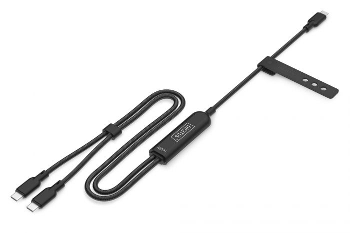 Кабель DIGITUS USB-C > 2xUSB-C заряджання/синхронізації, USB 2.0, 140W, 1.8м, чорний