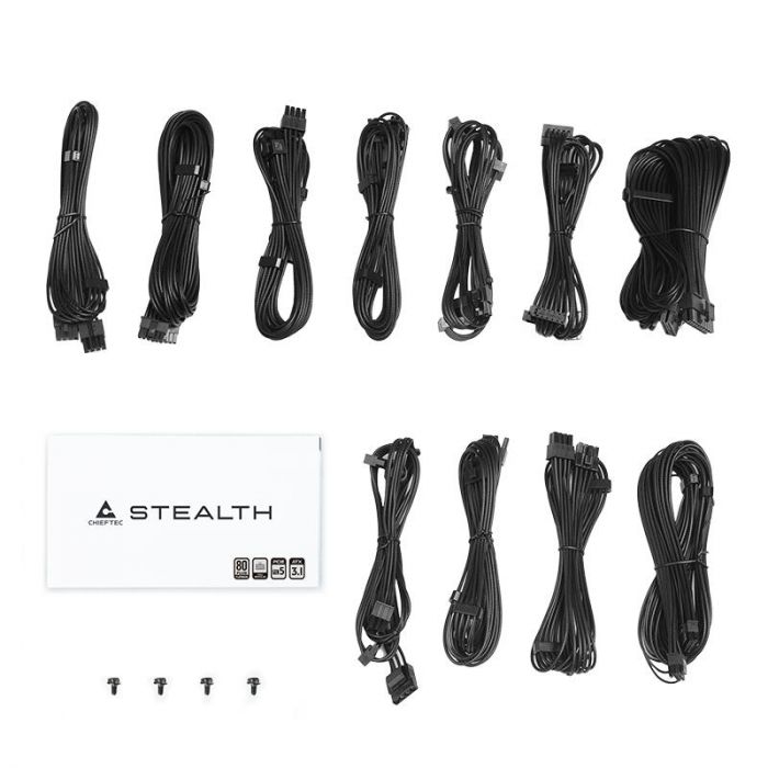 Блок живлення CHIEFTEC Stealth (1200W), >92%, 80+ Platinum, 135мм FDB, 1xMB 24pin(20+4), 2xCPU 8pin(4+4), 2xMolex, 10xSATA, 3xPCIe 8pin(6+2), 2xPCIe GEN5 16pin, Fully Modular